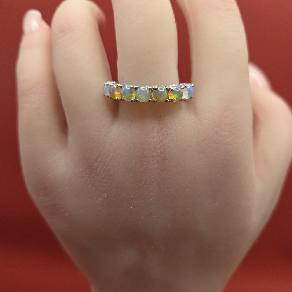 Sterling Silver Opal Ring. Size 9 - image 3